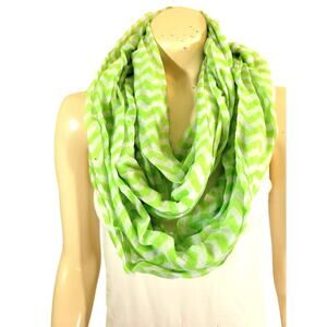 Scarf Lightweight Fashion Zigzag Chevron Light Infinity Green